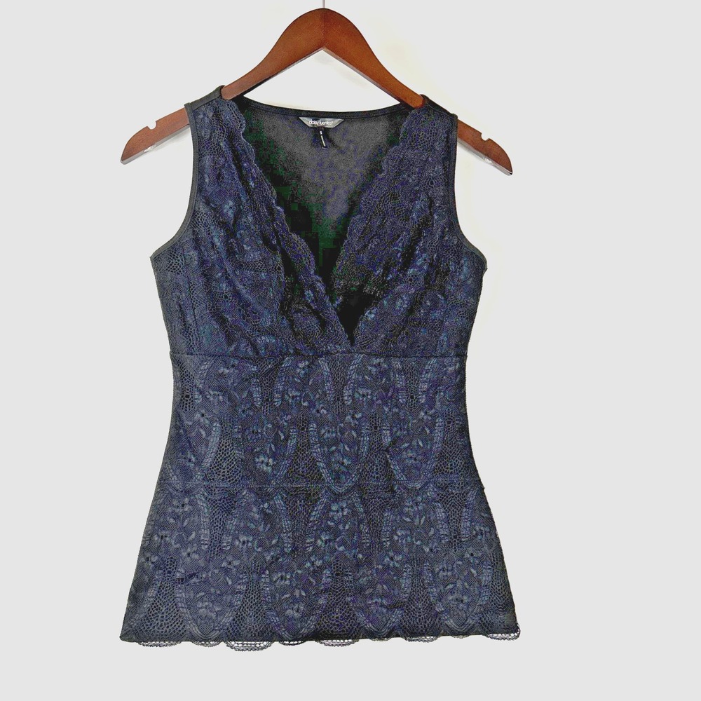 Daisy Fuentes Womens Lace Babydoll Sleeveless Top‎ Size S Black Gothic Fairy